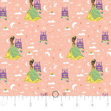 Load image into Gallery viewer, Disney Heart of a Princess Collection - Princess Tiana - Coral Fabric - 1/2 Meter - Cotton Fabric