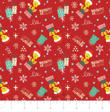 Charger l'image dans la galerie, Winter Holiday IV - Tweety Gift Toss - Red Fabric - 1/2 Meter - Cotton Fabric