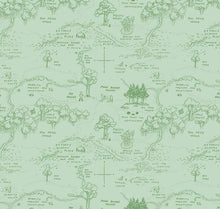 Charger l'image dans la galerie, Winnie The Pooh Map C1700 - Green Fabric - 1/2 Meter - Cotton Fabric