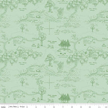 Charger l'image dans la galerie, Winnie The Pooh Map C1700 - Green Fabric - 1/2 Meter - Cotton Fabric