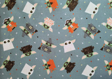 Load image into Gallery viewer, Character Halloween IV - Child Ready for Halloween - Teal Fabric - 1/2 Meter - Cotton Fabric
