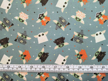 Load image into Gallery viewer, Character Halloween IV - Child Ready for Halloween - Teal Fabric - 1/2 Meter - Cotton Fabric
