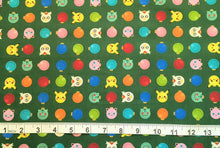 Load image into Gallery viewer, Holiday Pokemon Green - Robert Kaufman - 1/2 Meter - Cotton Fabric