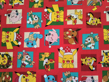 Load image into Gallery viewer, Holiday Pokemon Red - Robert Kaufman - 1/2 Meter - Cotton Fabric