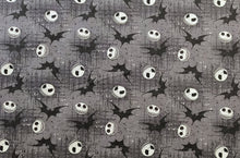 Load image into Gallery viewer, Jack whit Bats 72947 - Gray Fabric - 1/2 Meter - Cotton Fabric