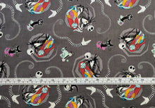 Load image into Gallery viewer, Jack And Sally Vortex 75252 - Gray Fabric - 1/2 Meter - Cotton Fabric