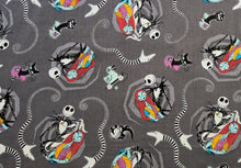 Load image into Gallery viewer, Jack And Sally Vortex 75252 - Gray Fabric - 1/2 Meter - Cotton Fabric