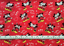 Load image into Gallery viewer, Love Mickey and Minnie - Red Fabric - 1/2 Meter - Cotton Fabric