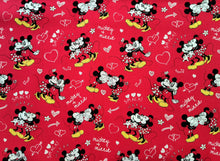 Load image into Gallery viewer, Love Mickey and Minnie - Red Fabric - 1/2 Meter - Cotton Fabric