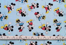 Charger l'image dans la galerie, Mickey and Minnie - Light Blue Fabric - 1/2 Meter - Cotton Fabric