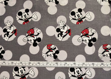 Load image into Gallery viewer, Mickey Head Toss - Gray Fabric - 1/2 Meter - Cotton Fabric (Copy)