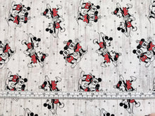Load image into Gallery viewer, Mickey and Minnie Starlight - White/Grey Fabric - 1/2 Meter - Cotton Fabric