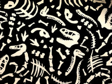 Load image into Gallery viewer, Dino Bones - Timeless Treasures - Black Fabric - 1/2 Meter - Cotton Fabric
