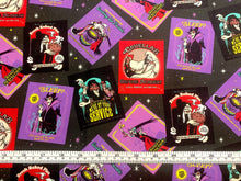 Load image into Gallery viewer, Disney Villains Mayhem Collection - Villain Posters - Charcoal Fabric - 1/2 Meter - Cotton Fabric