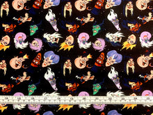 Load image into Gallery viewer, Disney Villains Mayhem Collection - So Many Villains Toss - Black Fabric - 1/2 Meter - Cotton Fabric