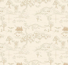 Charger l'image dans la galerie, Winnie The Pooh Map C1700 - Cream Fabric - 1/2 Meter - Cotton Fabric