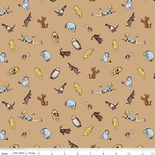 Charger l'image dans la galerie, Winnie The Pooh Characters C17003 - Brown Fabric - 1/2 Meter - Cotton Fabric