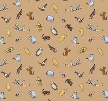 Charger l'image dans la galerie, Winnie The Pooh Characters C17003 - Brown Fabric - 1/2 Meter - Cotton Fabric