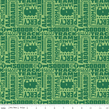 Charger l'image dans la galerie, Thomas and Friends Text Green Fabric - 1/2 Meter - Cotton Fabric
