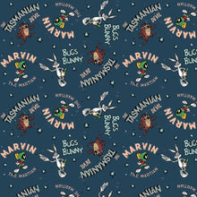 Load image into Gallery viewer, Looney Tunes II - Looney Tunes Retro Characters Navy Fabric - 1/2 Meter - Cotton Fabric