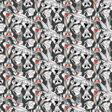 Load image into Gallery viewer, Looney Tunes II - Looney Tunes Bugs Expressions - Charcoal Fabric - 1/2 Meter - Cotton Fabric