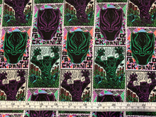 Load image into Gallery viewer, Black Panther Linocut Poster - Black Fabric - 1/2 Meter - Cotton Fabric