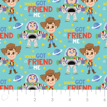 Charger l'image dans la galerie, Toy Story Let's Play - A Friend In Me - Aqua Fabric - 1/2 Meter - Cotton Fabric