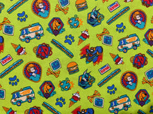 Charger l'image dans la galerie, Scooby Doo logo - Green Fabric - 1/2 Meter - Cotton Fabric