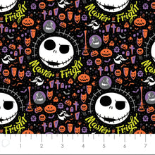 Load image into Gallery viewer, Frightful Halloween Fabric - 1/2 Meter - Cotton Fabric