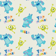 Load image into Gallery viewer, Disney Pixar Monsters Inc Collection - Top Scarers - Cream Fabric - 1/2 Meter - Cotton Fabric