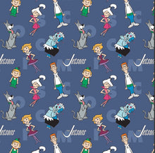 Charger l'image dans la galerie, The Jetsons - Characters & Letters - Blue Fabric - 1/2 Meter - Cotton Fabric