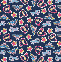 Charger l'image dans la galerie, Young DC Wonder Woman Navy 23421457 02 Fabric - 1/2 Meter - Cotton Fabric