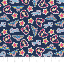 Charger l'image dans la galerie, Young DC Wonder Woman Navy 23421457 02 Fabric - 1/2 Meter - Cotton Fabric