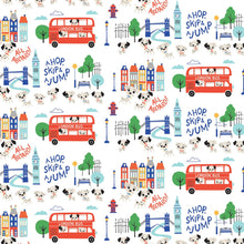 Load image into Gallery viewer, Disney - The Day of the Little World Collection - Around Town - White Fabric - 1/2 Meter - Cotton Fabric