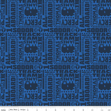 Charger l'image dans la galerie, Thomas and Friends Text Navy Fabric - 1/2 Meter - Cotton Fabric