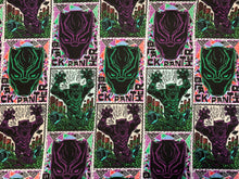 Load image into Gallery viewer, Black Panther Linocut Poster - Black Fabric - 1/2 Meter - Cotton Fabric