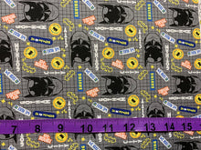 Load image into Gallery viewer, DC's Batman II Collection - Gotham City Gridlock - Grey Fabric - 1/2 Meter - Cotton Fabric
