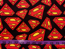 Charger l'image dans la galerie, Superman Black Logo Flannel Fabric - 1/2 Meter