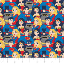 Charger l'image dans la galerie, Young DC Stacked Heroes 23421463 04 Fabric - 1/2 Meter - Cotton Fabric