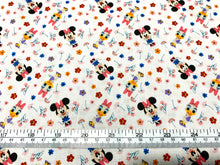 Load image into Gallery viewer, Disney - The Day of the Little World Collection - Minnie & Daisy - White Fabric - 1/2 Meter - Cotton Fabric