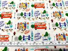Load image into Gallery viewer, Disney - The Day of the Little World Collection - Around Town - White Fabric - 1/2 Meter - Cotton Fabric