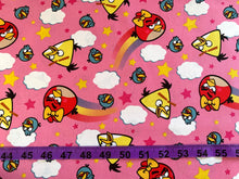 Load image into Gallery viewer, Angry birds Pink Fabric - 1/2 Meter - Cotton Fabric