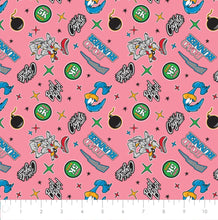 Load image into Gallery viewer, Looney Tunes III - Beep Beep Toss- Pink Fabric - 1/2 Meter - Cotton Fabric