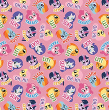 Load image into Gallery viewer, My Little Pony II - Pony Toss - Pink Fabric - 1/2 Meter - Cotton Fabric