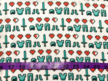 Load image into Gallery viewer, Minecraft Diamond Icons - White Fabric - 1/2 Meter - Cotton Fabric