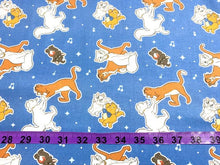 Load image into Gallery viewer, Aristocats Toss Blue 85030202 Fabric - 1/2 Meter - Cotton Fabric