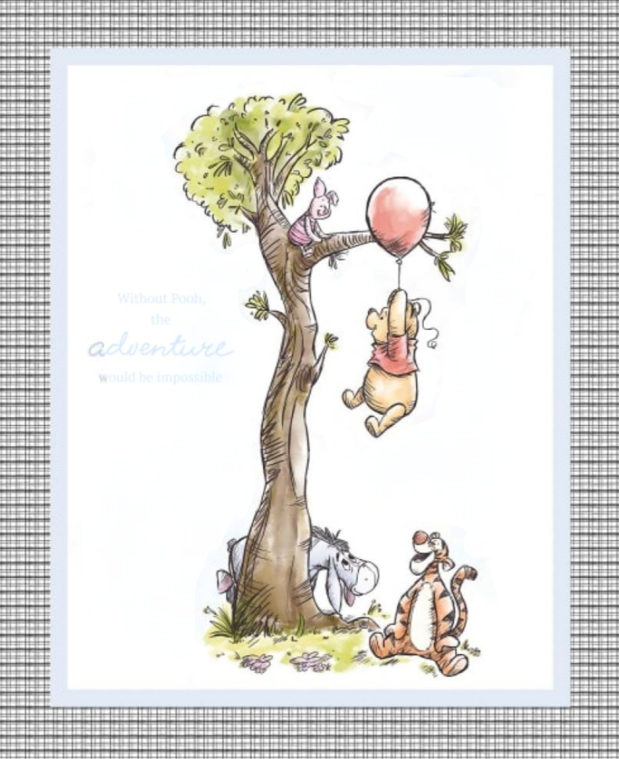 Winnie the Pooh Panel - Cotton Fabric