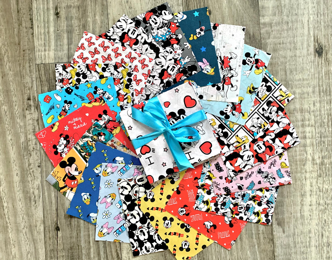 Mickey Mouse #2 - 5” Squares - 20pcs - Cotton Fabric