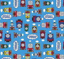 Load image into Gallery viewer, Thomas and Friends Blue Fabric - 1/2 Meter - Cotton Fabric
