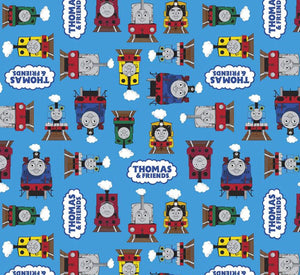 Thomas and Friends Blue Fabric - 1/2 Meter - Cotton Fabric